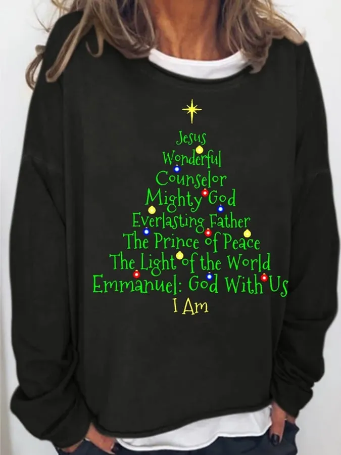 Women's Christmas Jesus Printed Sweatshirts