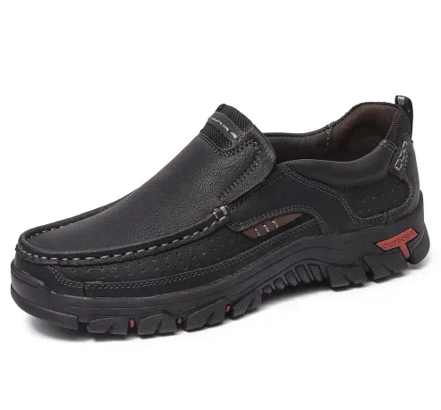 🔥Men's Casual Non-Slip Comfy Breathable Leather Slip On Lofers