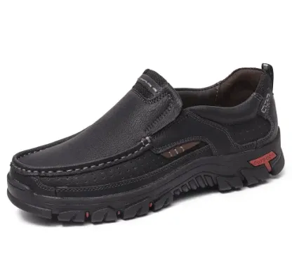 🔥Men's Casual Non-Slip Comfy Breathable Leather Slip On Lofers