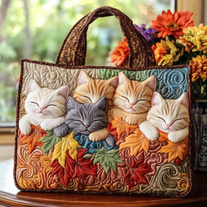 Cat Quilted Tote Bag NCU0VT218