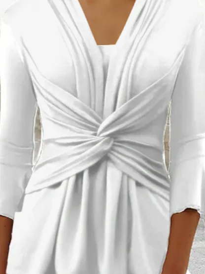Casual Plain Regular Fit V Neck Top