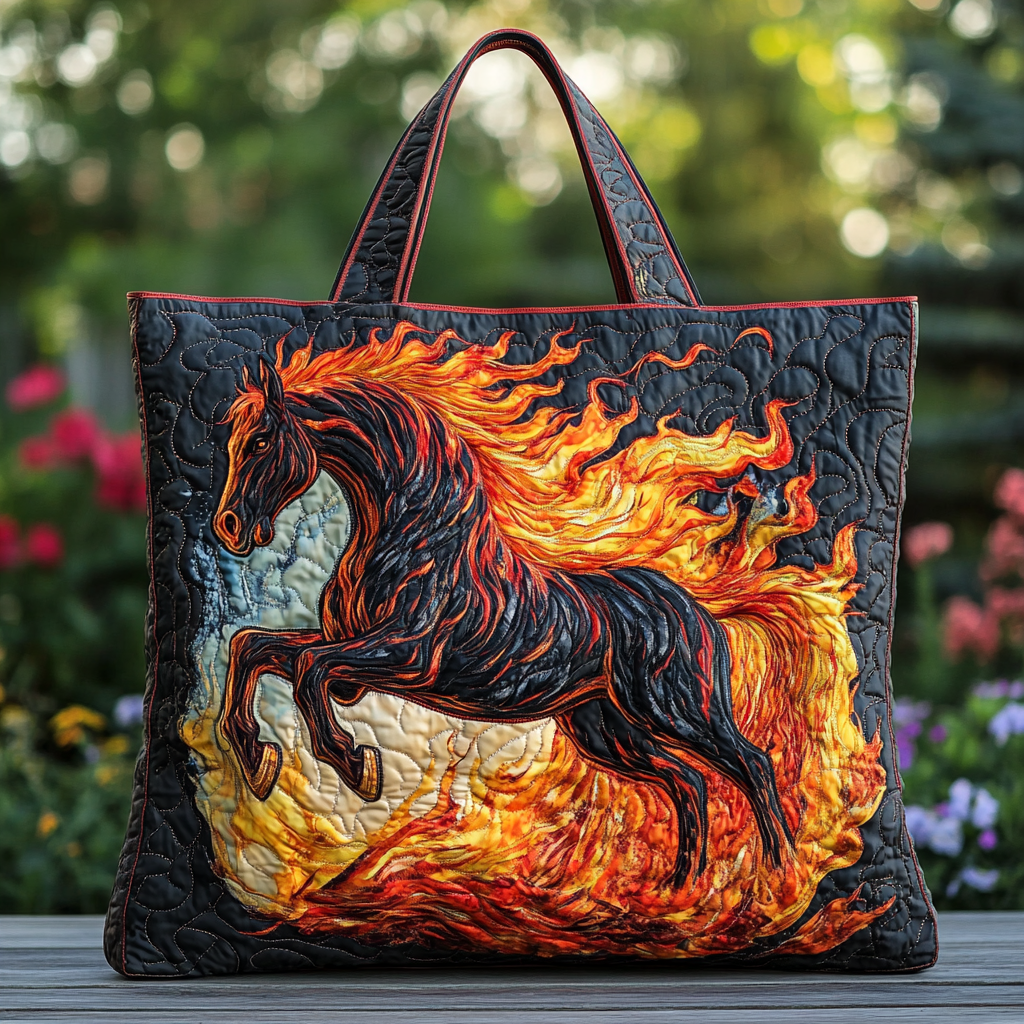 Horse Majesty Quilted Tote Bag NCU0DK8726