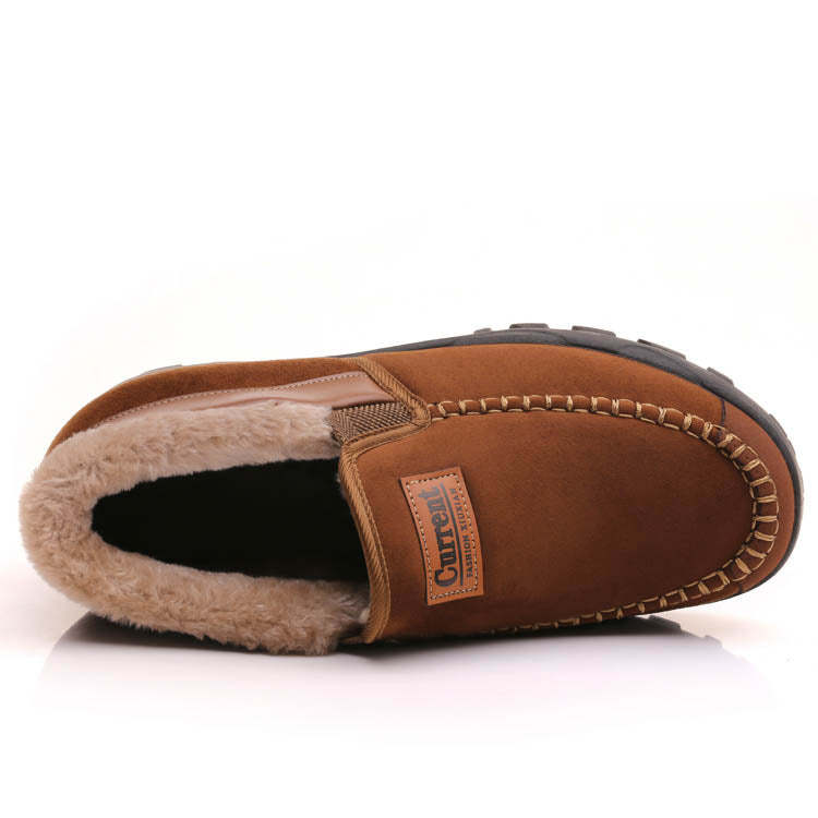 Men's Comfortable Waterproof Warm Cow Leather Snow Boots