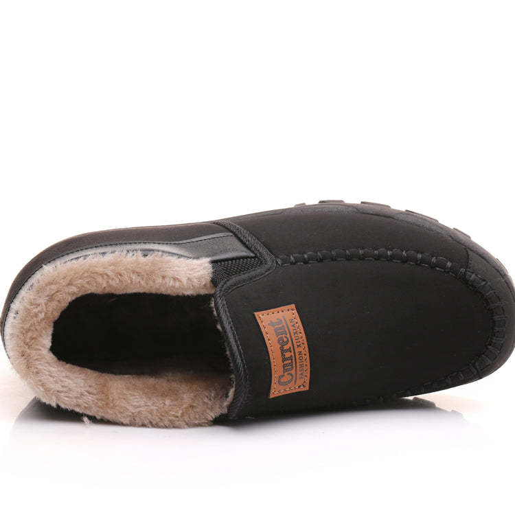 Men's Comfortable Waterproof Warm Cow Leather Snow Boots