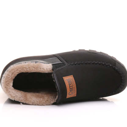 Men's Comfortable Waterproof Warm Cow Leather Snow Boots