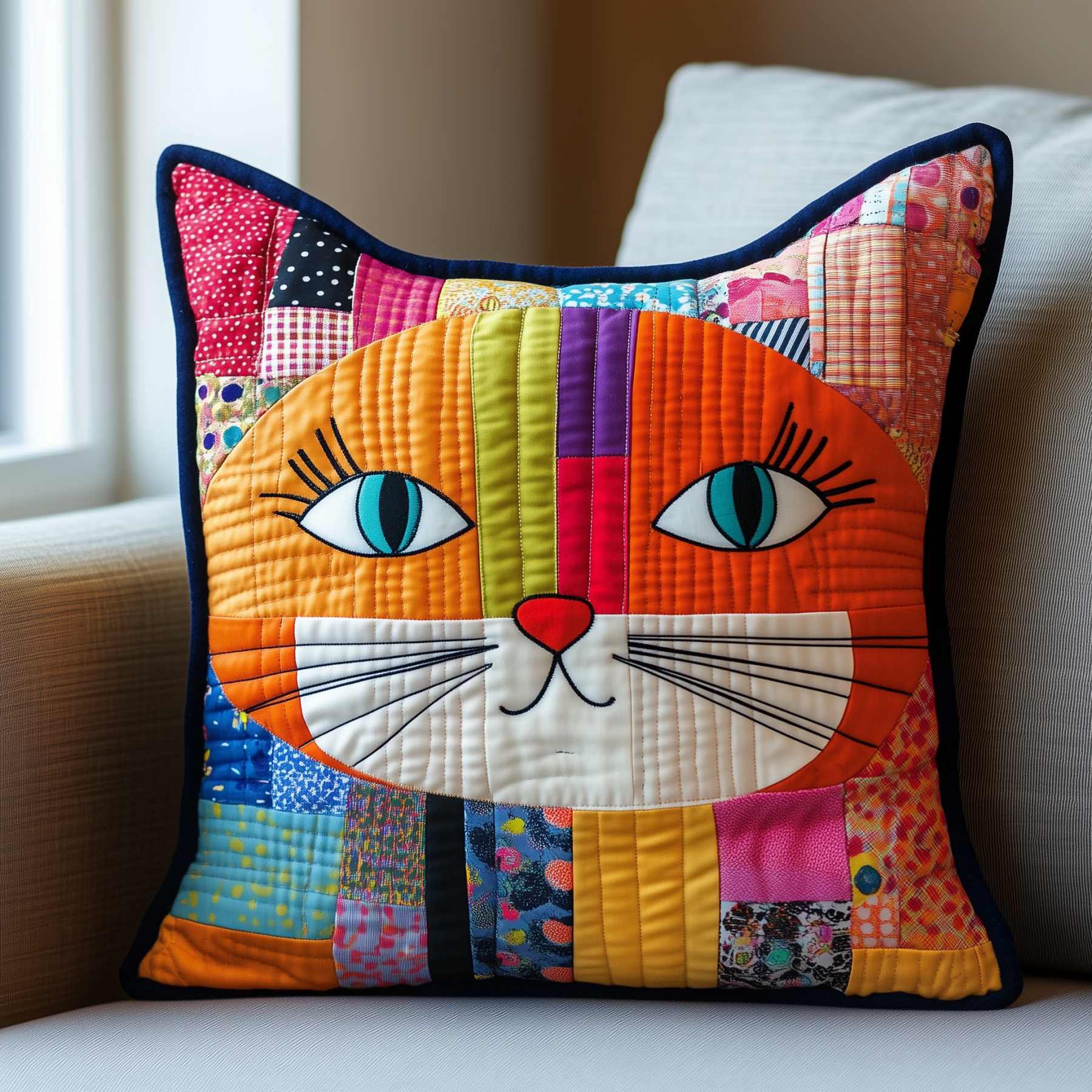 ⚠️Only a few left! – Artistic, vintage-style sewing  Quilted Pillow