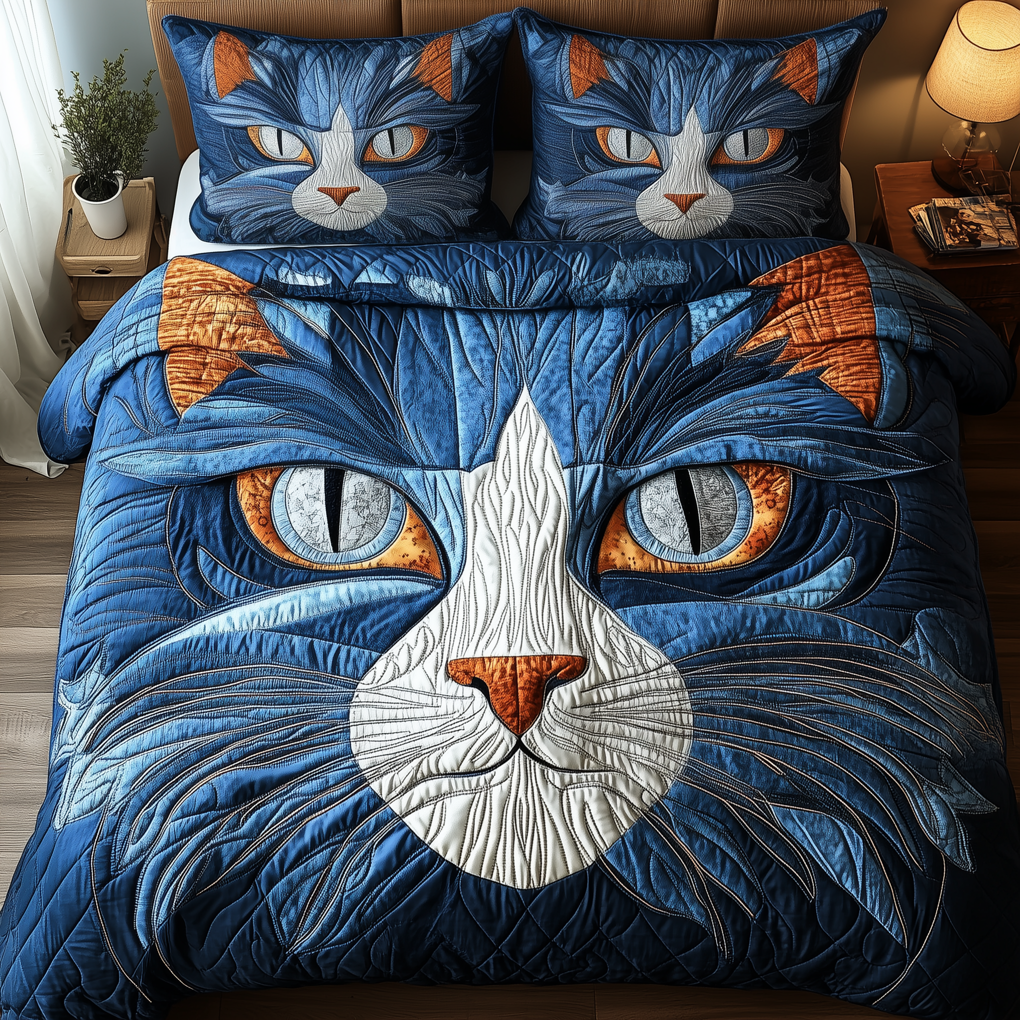 ⏰Promotion 50% OFF -Purrfectly Cat 3-Piece Quilted Bedding Set