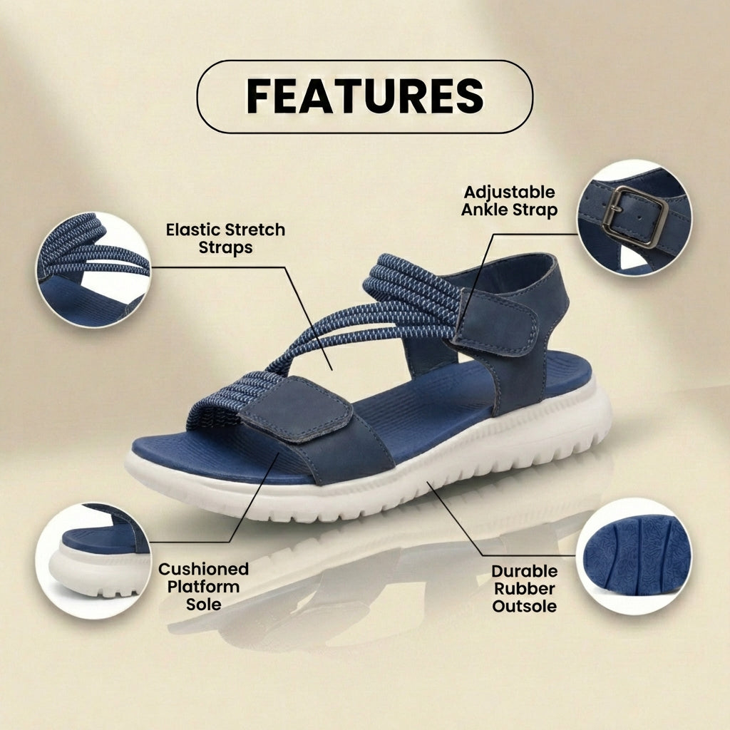 Orthopedic Elastic Sport Sandals - Dual-Strap Buckle Design