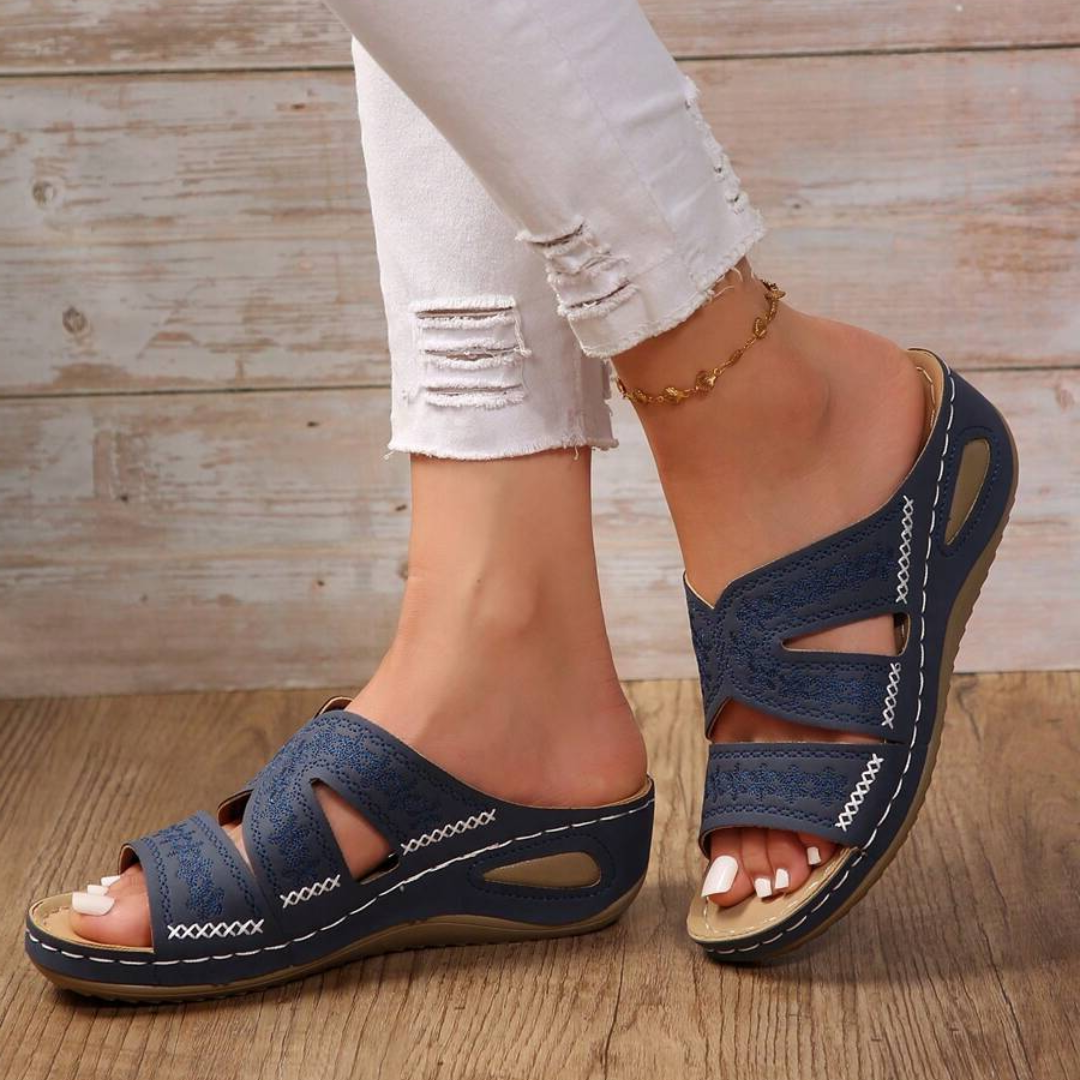 Blisscomfy Arch Support Wide Toe Box Open Toe Sandals