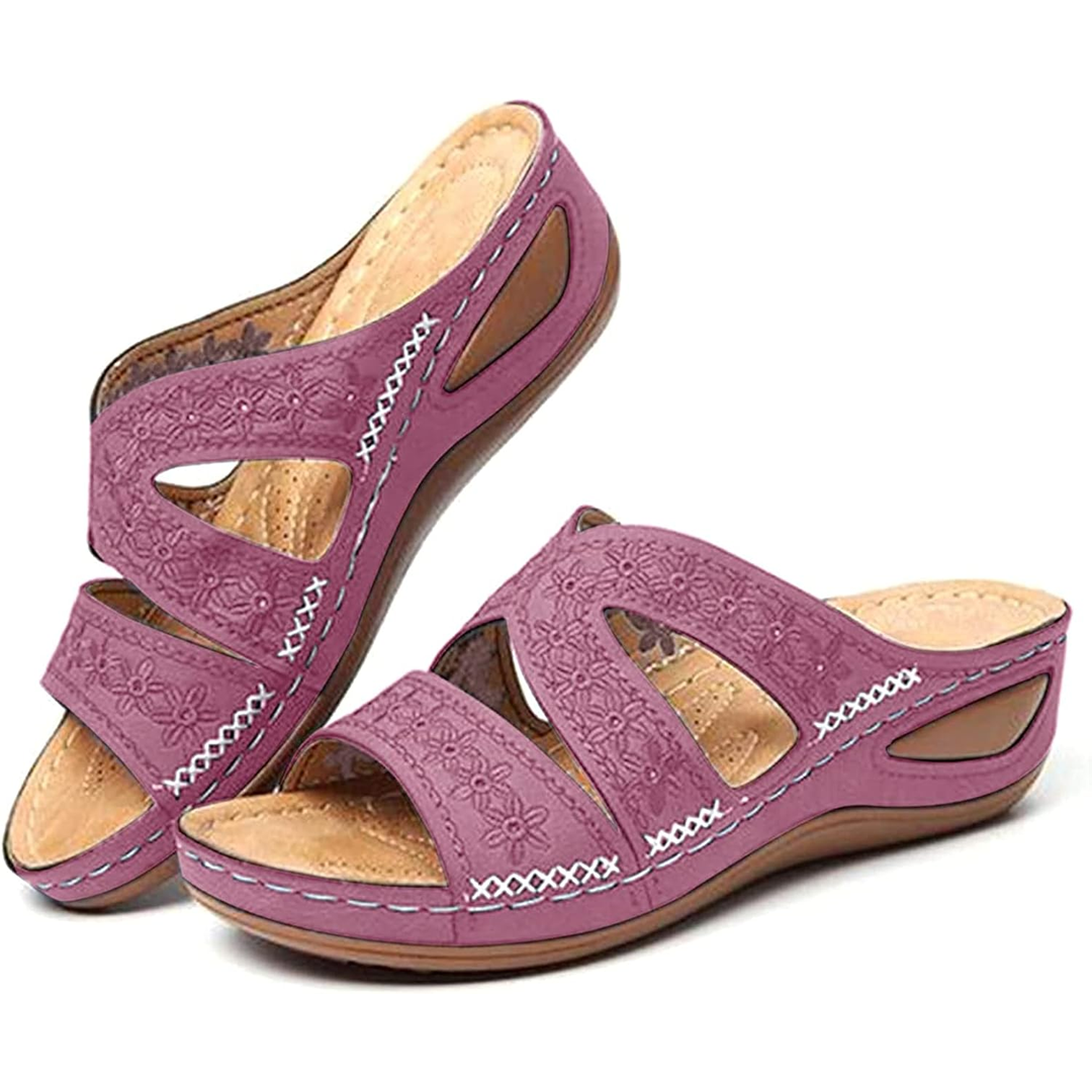 Blisscomfy Arch Support Wide Toe Box Open Toe Sandals