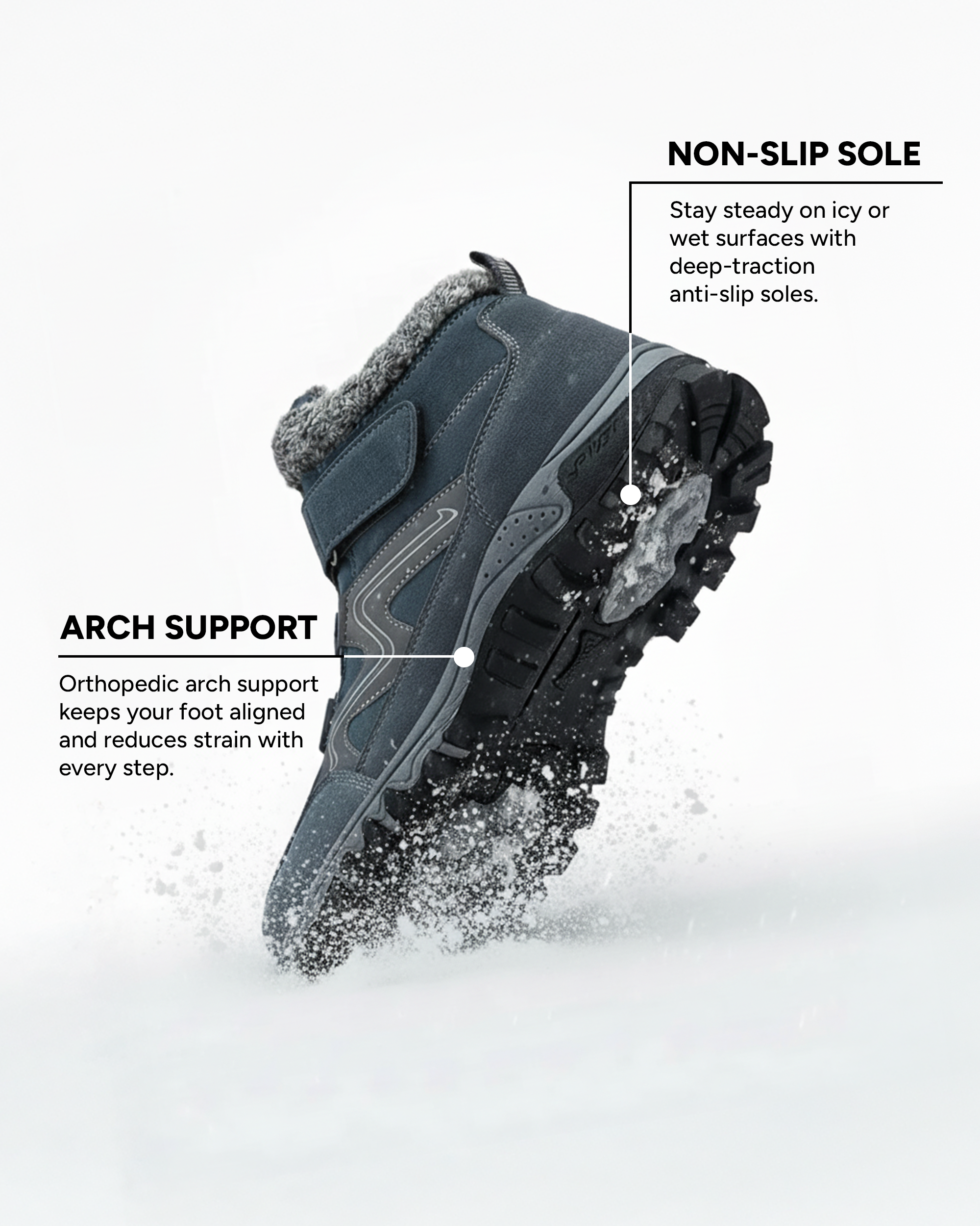 Outdoor Walking Shoes Winter Plus Velvet Warm Snow Hiking Boots
