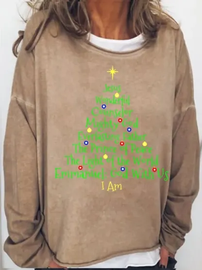 Women's Christmas Jesus Printed Sweatshirts
