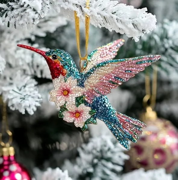 🔥Last Day 50% OFF -🐦Hummingbird Christmas Ornament✨Glittering Holiday Decoration💠(✨Same as in the video)