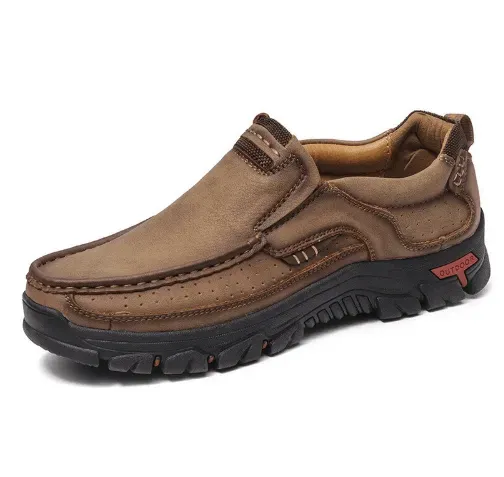 🔥Men's Casual Non-Slip Comfy Breathable Leather Slip On Lofers