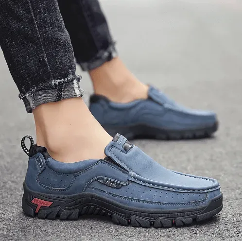 🔥Men's Casual Non-Slip Comfy Breathable Leather Slip On Lofers
