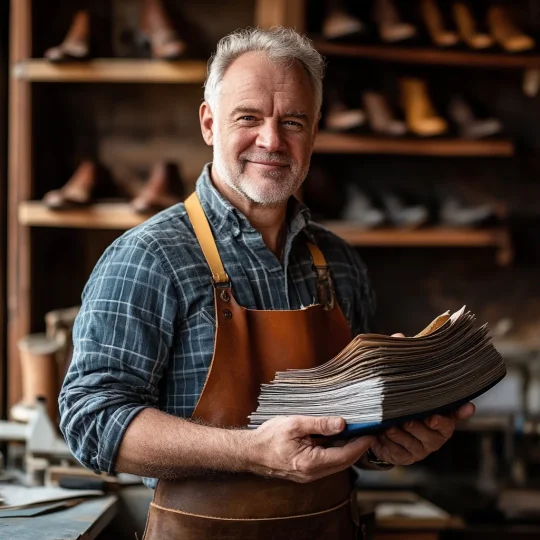 (Medical Certification) Men's Orthopedic Genuine Leather Shoes for Diabetics, Arch Support Hiking Shoes for Plantar Fasciitis