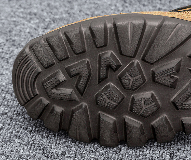 (Medical Certification) Men's Orthopedic Genuine Leather Shoes for Diabetics, Arch Support Hiking Shoes for Plantar Fasciitis