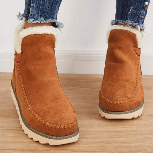 Classic Non-Slip Ankle Snow Booties Warm Fur Lining Boots