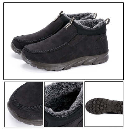 Men's Multi-layer Waterproof Merino Wool Lined Orthopedic Warm Shoes