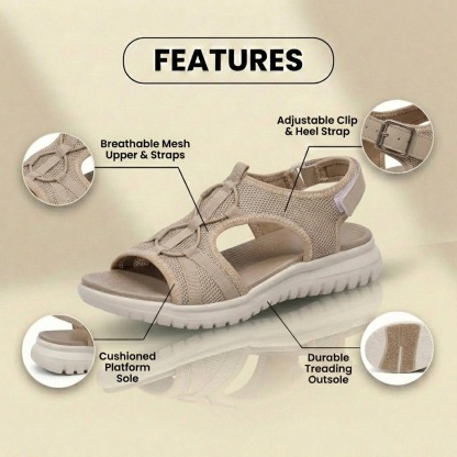 Women Orthopedic Sandals Comfortable Soft Sole Velcro Strap Summer Beach Sandals