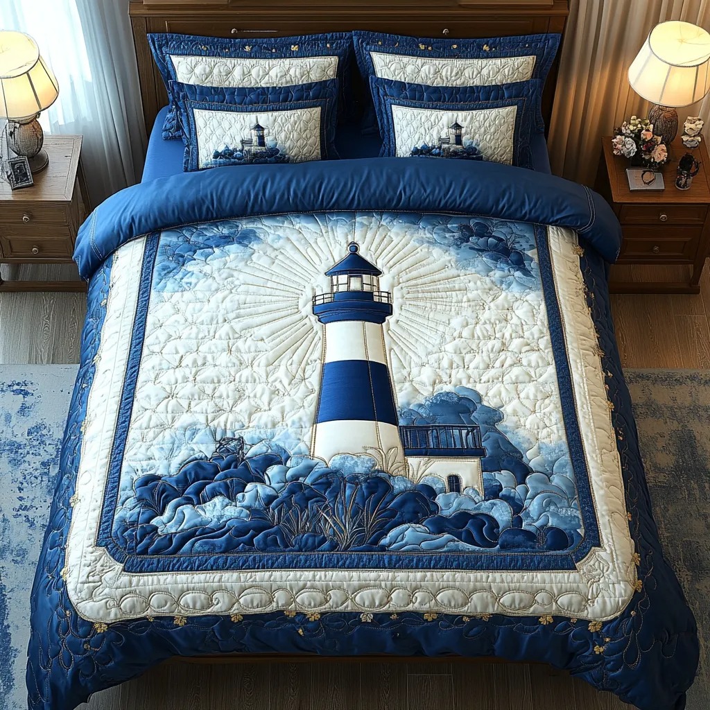 Best-selling series: Art Deco style three-piece quilted bedding set (NCU0VT97)