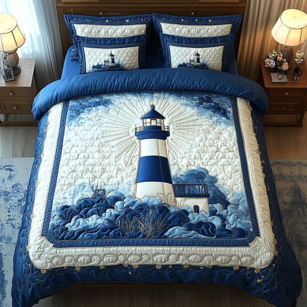 Best-selling series: Art Deco style three-piece quilted bedding set (NCU0VT97)
