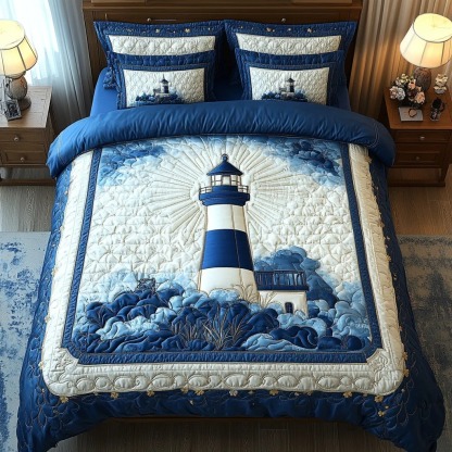 Best-selling series: Art Deco style three-piece quilted bedding set (NCU0VT97)
