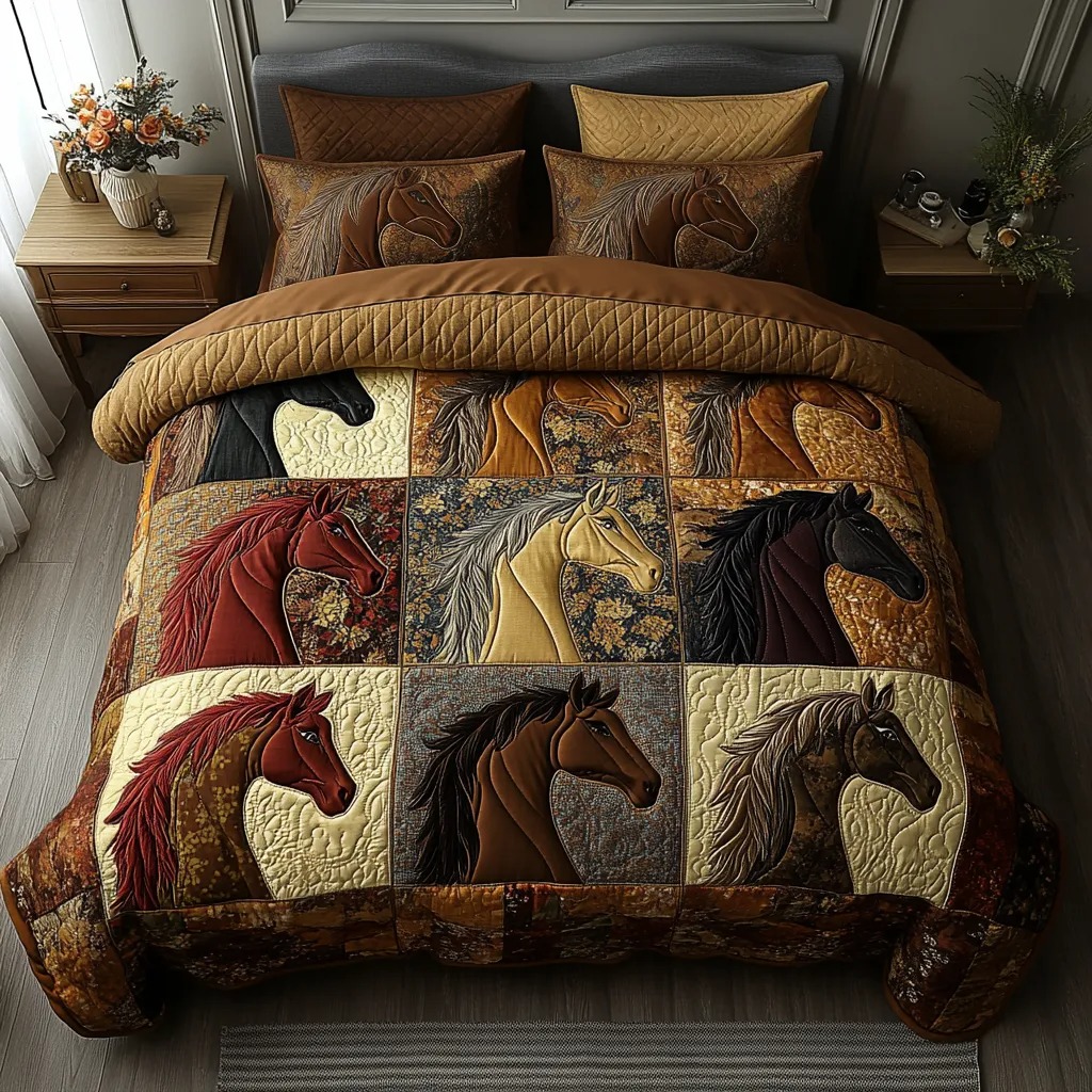 Best-selling series: Art Deco style three-piece quilted bedding set (NCU0VT97)