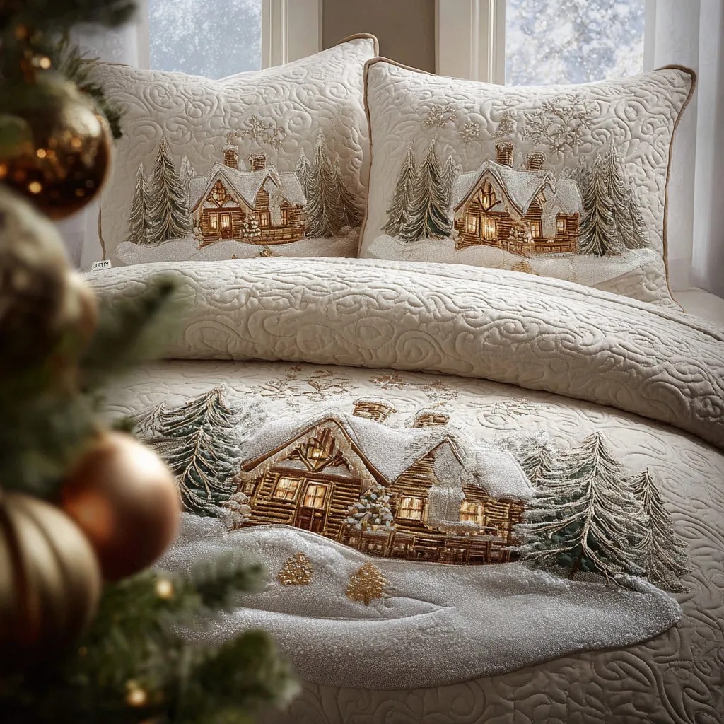 Best-selling series: Art Deco style three-piece quilted bedding set (NCU0VT97)