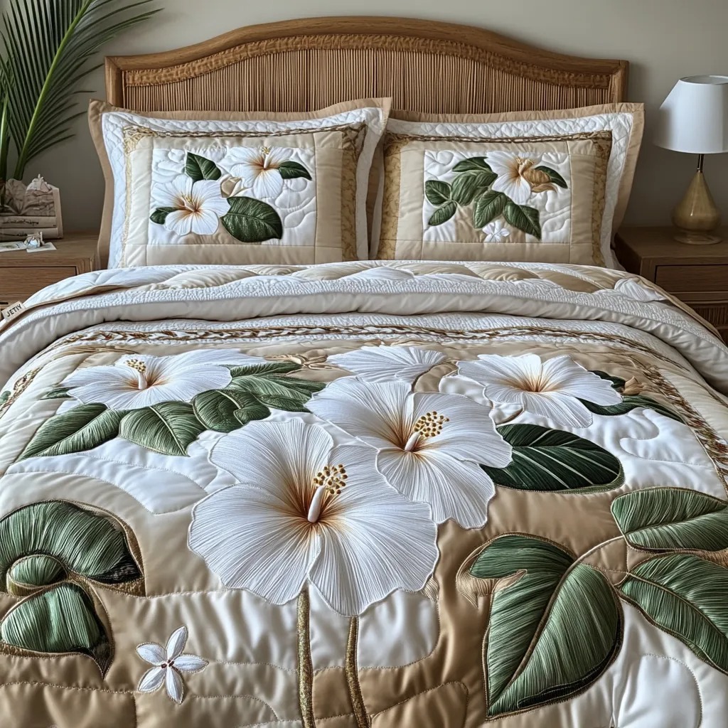 Best-selling series: Art Deco style three-piece quilted bedding set (NCU0VT97)
