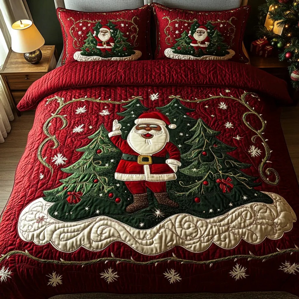 Best-selling series: Art Deco style three-piece quilted bedding set (NCU0VT97)