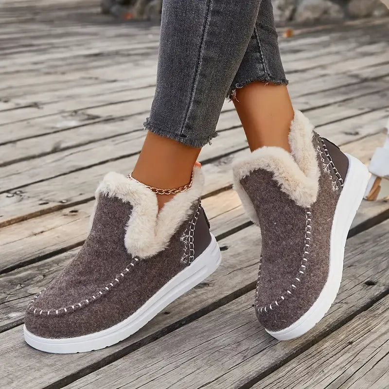 Womens Orthopedic Winter Wool Snow Boots Cozy Winter Shoes