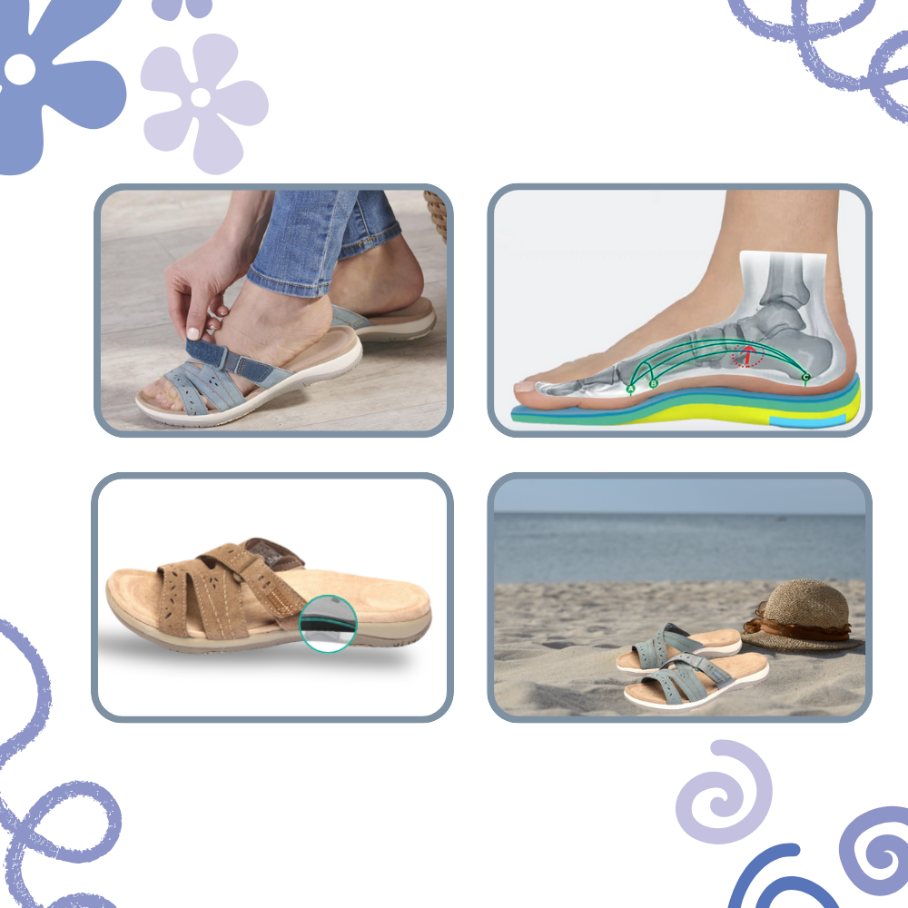 Orthotic Insole Open Toe Sandals - Effortless Wear - Ozerty
