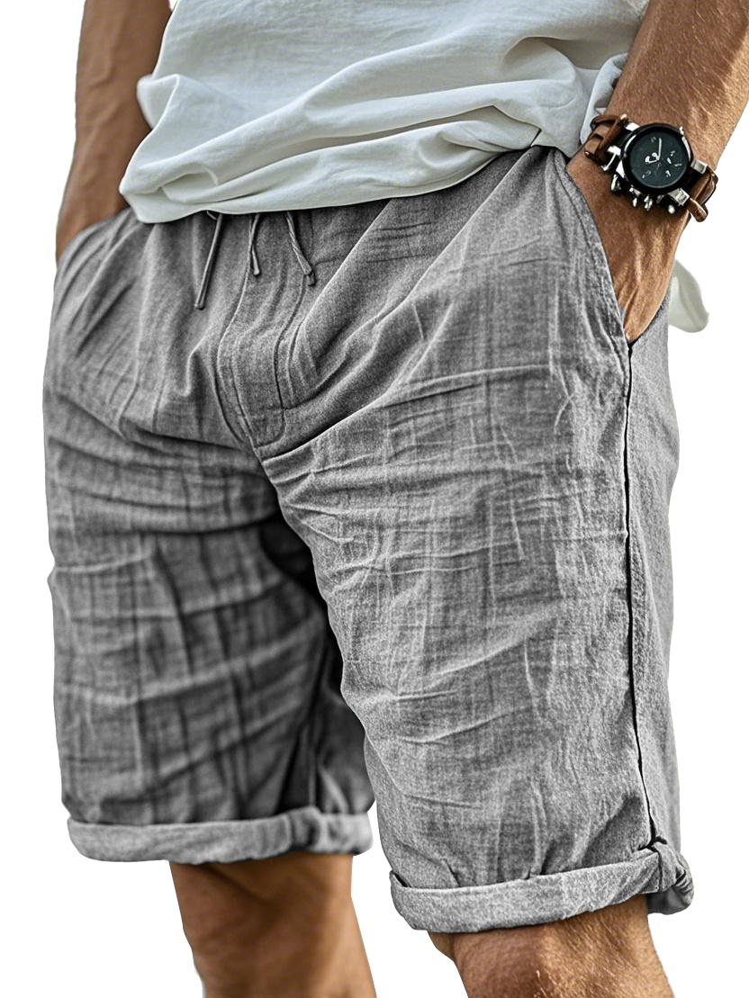 Men's Fashion Casual Retro Textured Lace-up Shorts