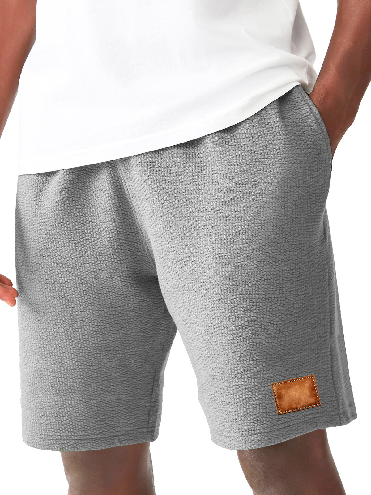 Men's Fashion Hawaiian Casual Embroidered Pleated Fabric Pocket Shorts