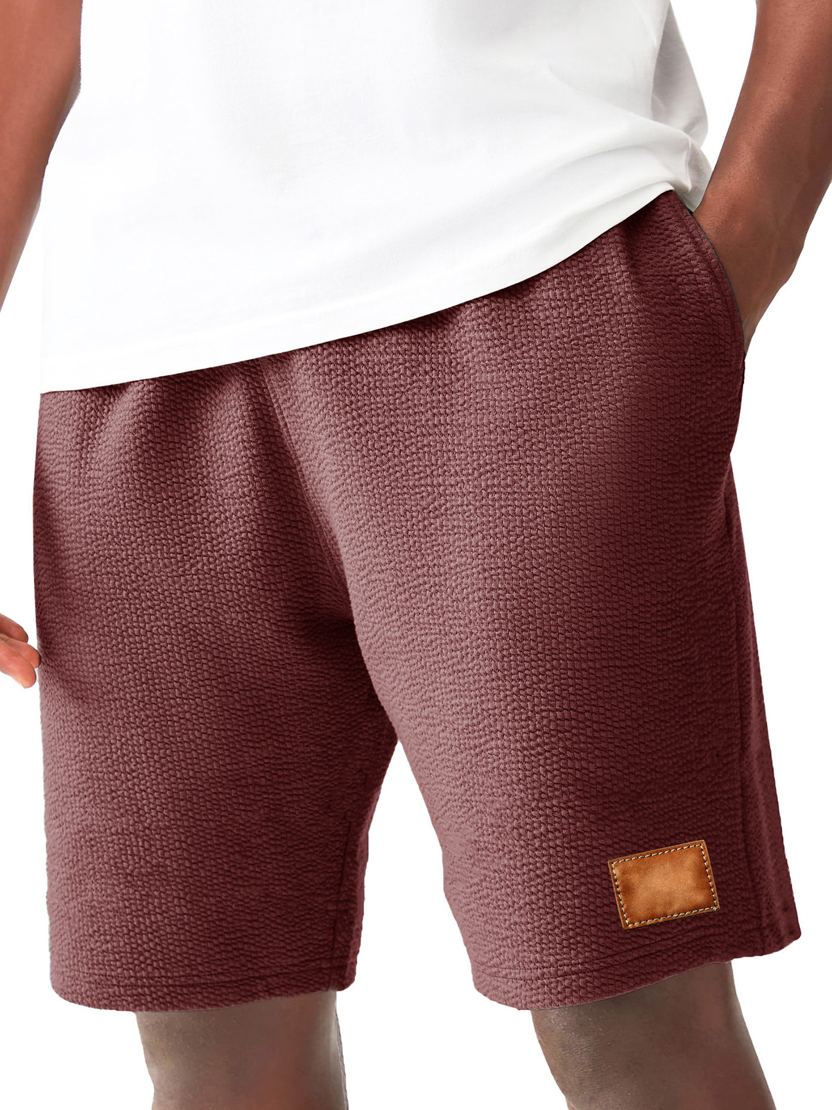 Men's Fashion Hawaiian Casual Embroidered Pleated Fabric Pocket Shorts