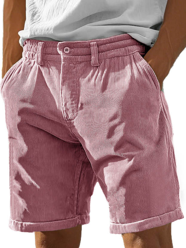 Men's Fashion Casual Corduroy Pocket Lace-up Shorts