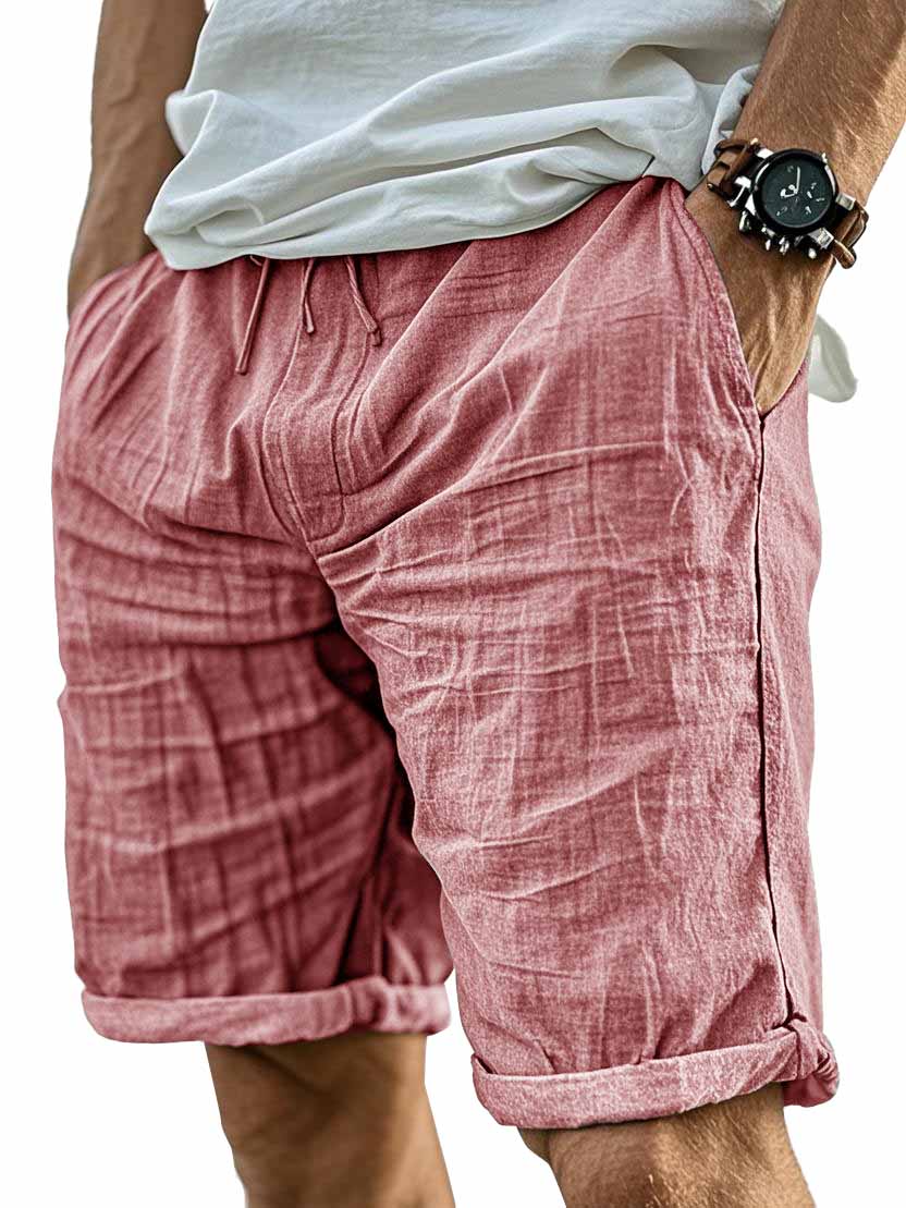 Men's Fashion Casual Retro Textured Lace-up Shorts