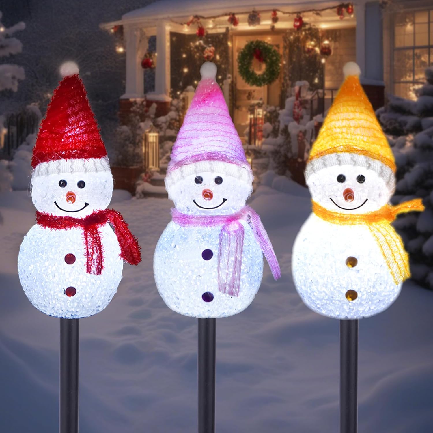 Hot Sale!Solar Christmas Snowman Outdoor Decor Lights