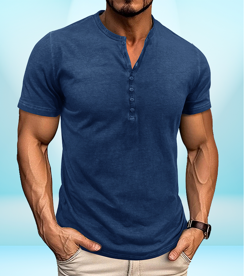 Men's Vintage Solid T-Shirt – Classic Crew Neck Cotton Tee for Everyday Comfort