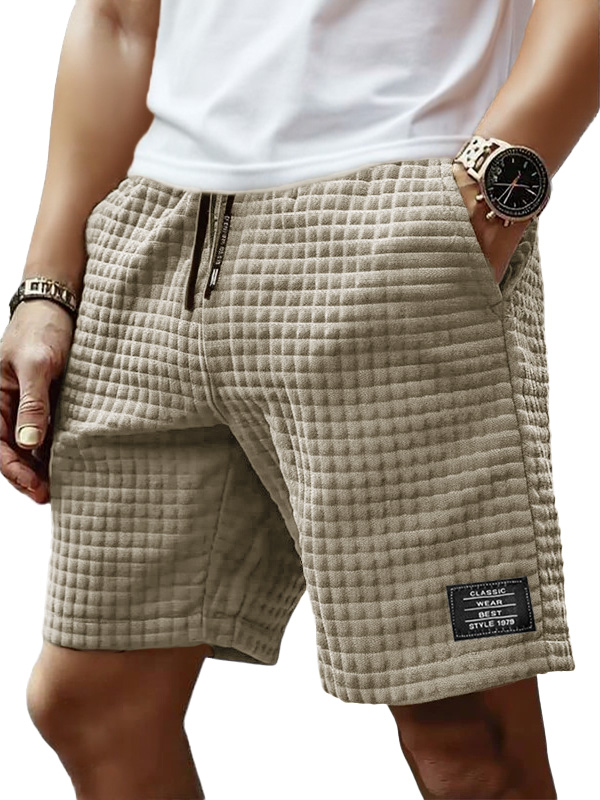 Men's Fashion Retro Small Square Fabric Embroidered Logo Loose Elastic