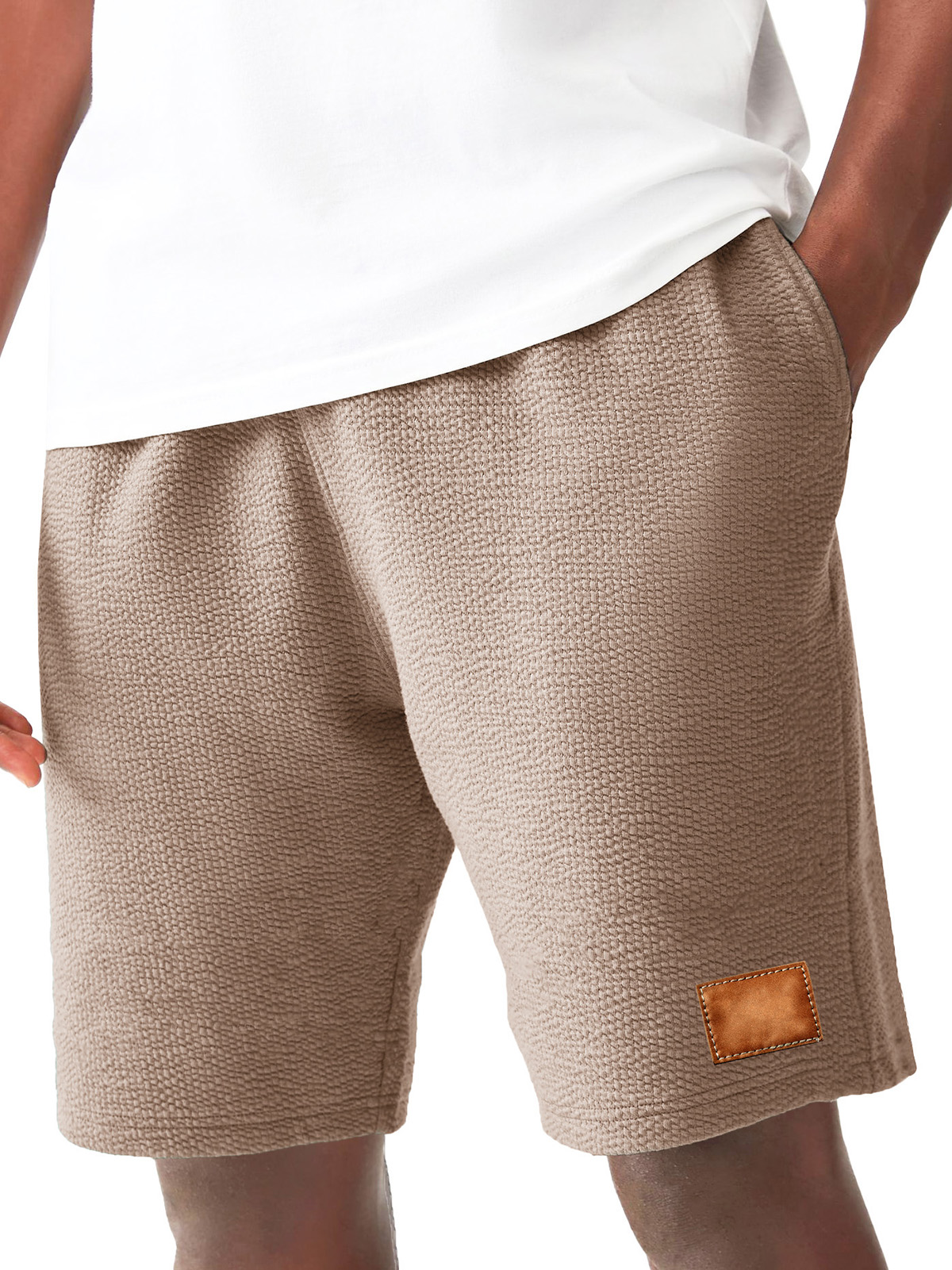 Men's Fashion Hawaiian Casual Embroidered Pleated Fabric Pocket Shorts