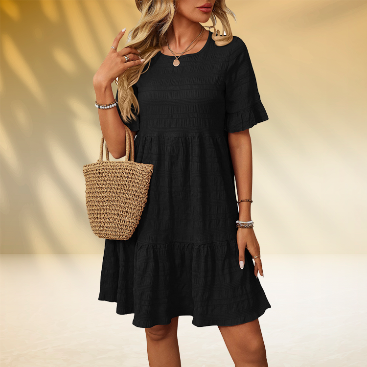 Emily | Summer Breeze Textured Ruffle Dress
