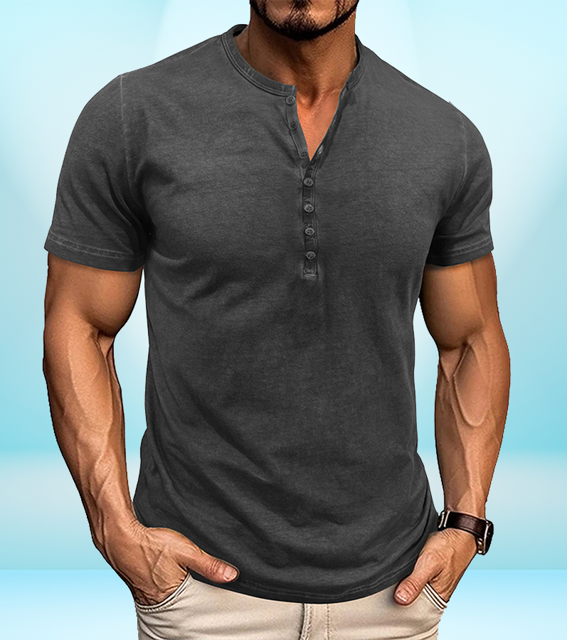 Men's Vintage Solid T-Shirt – Classic Crew Neck Cotton Tee for Everyday Comfort
