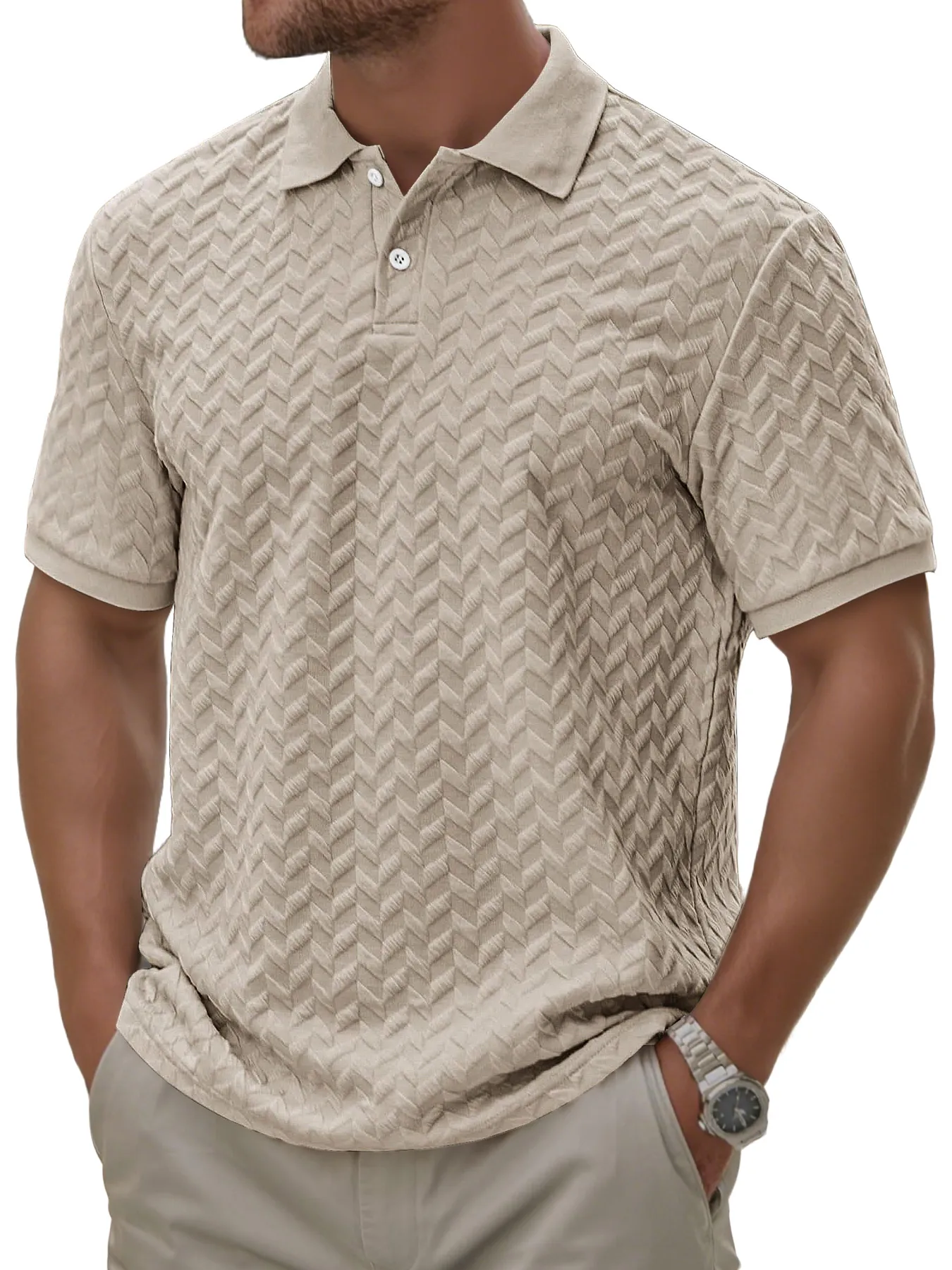 Men’s Textured Polo Shirt – Casual Style with a Modern Edge