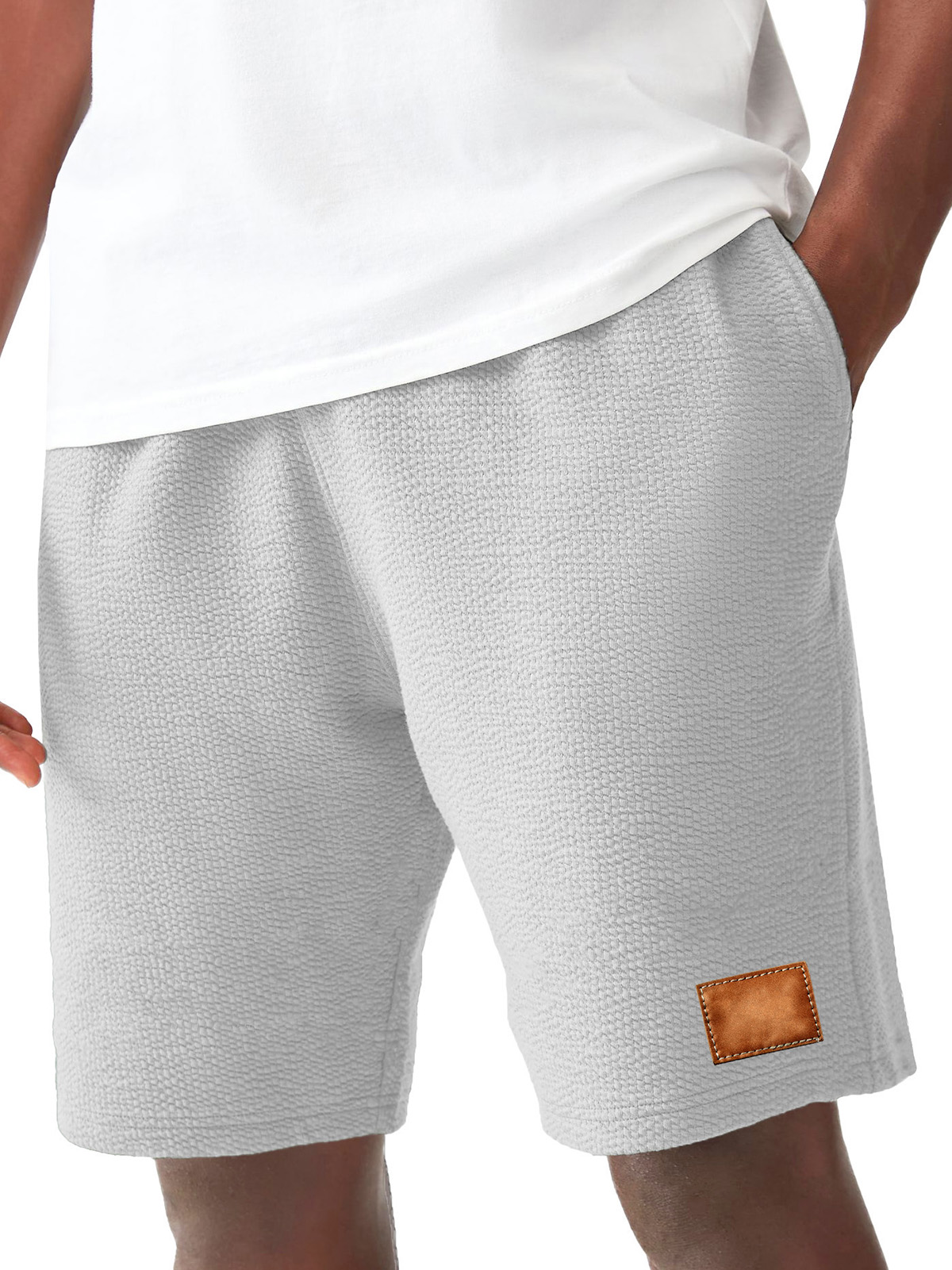 Men's Fashion Hawaiian Casual Embroidered Pleated Fabric Pocket Shorts