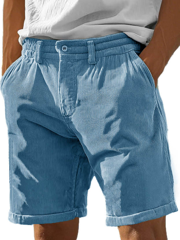 Men's Fashion Casual Corduroy Pocket Lace-up Shorts