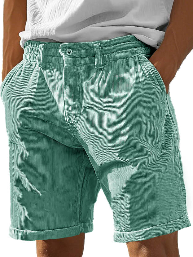 Men's Fashion Casual Corduroy Pocket Lace-up Shorts