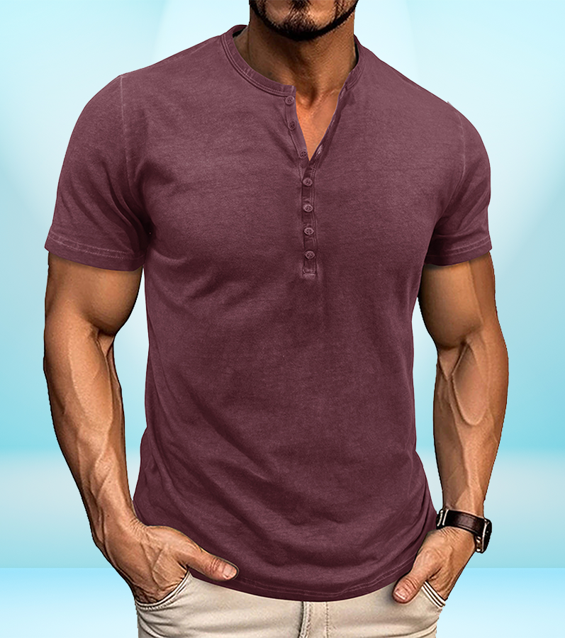 Men's Vintage Solid T-Shirt – Classic Crew Neck Cotton Tee for Everyday Comfort