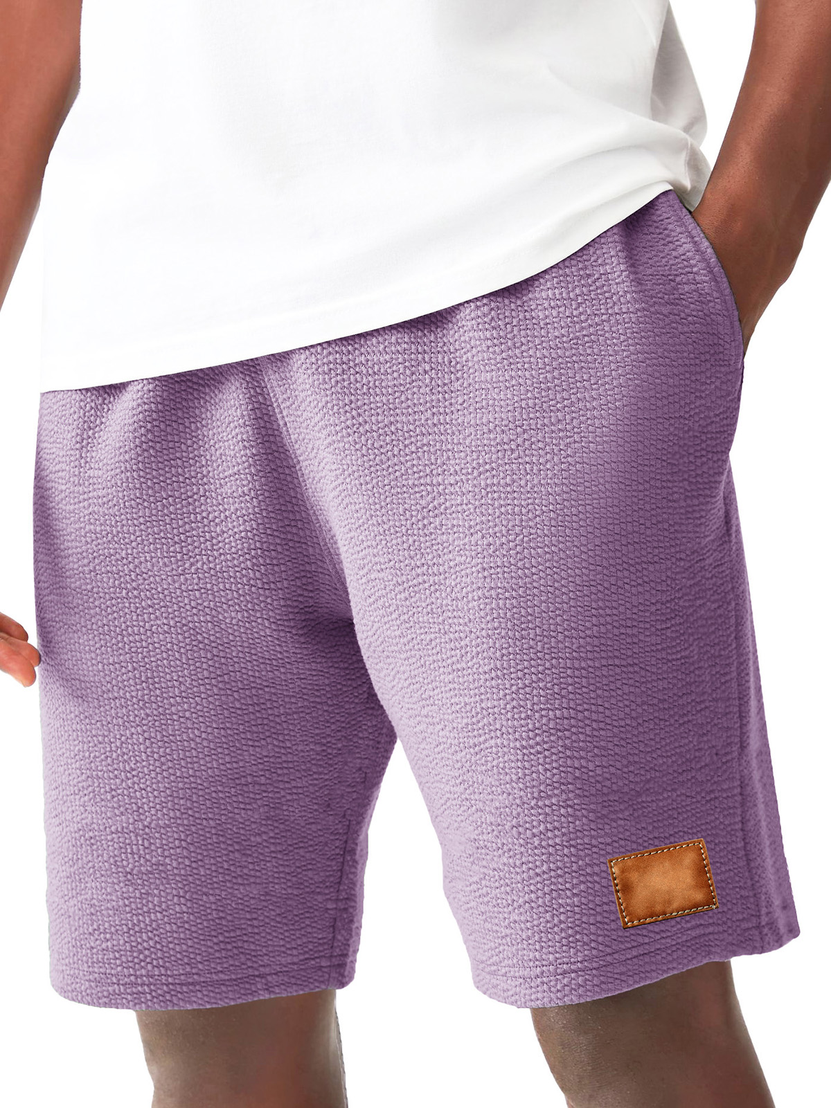 Men's Fashion Hawaiian Casual Embroidered Pleated Fabric Pocket Shorts